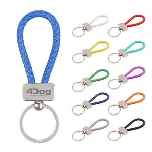 Braided PU Leather Keychain