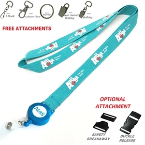 Polyester Sublimated Lanyard Combo w/ Badge Reel | https://www.bestnamebadges.com