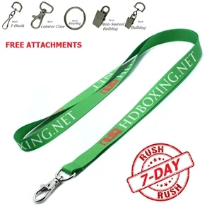 7 Day RUSH - Polyester Sublimated Lanyard w/ Full Color Logo | https://www.bestnamebadges.com