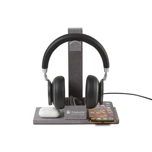 Truman Dual Wireless Charger and Headphone Stand | https://www.bestnamebadges.com