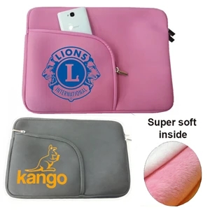 Neoprene Laptop Sleeve w/ Front Accessory Pocket with zipper | https://www.bestnamebadges.com