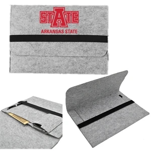 Felt Laptop Sleeve w/ Flip Closure & Three Compartments | https://www.bestnamebadges.com