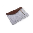Clamshell Felt Laptop Sleeve w/Button Closure & Zipper Pouch | https://www.bestnamebadges.com