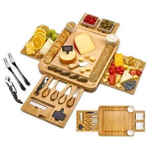4 Drawers Bamboo Cheese Board Set