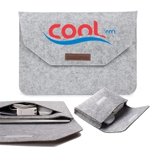 Two-in-One Felt Laptop Sleeve w/ Velcro Closure & Kit Box | https://www.bestnamebadges.com
