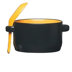 12OZ Ceramic Soup bowl and spoon