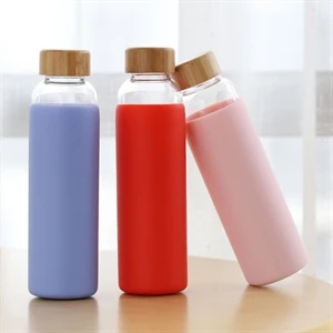 15 oz glass bottle with silicone sleeve