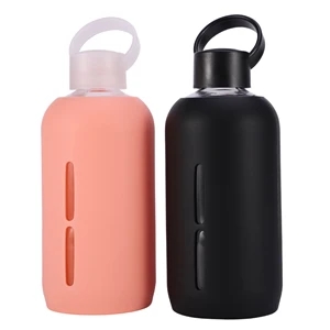 17 oz. Glass milk bottle with silicone sleeve