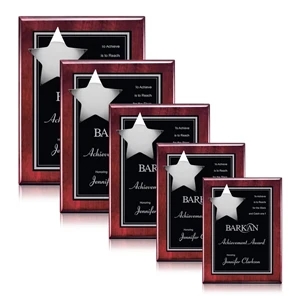 Hollister Plaque - Rosewood/Chrome | https://www.bestnamebadges.com