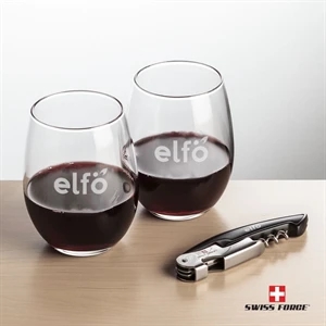 Swiss Force® Opener & Stanford Stemless Wine | https://www.bestnamebadges.com