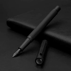 Matte Black Fountain Pen Extra Fine Nib Classic Design | https://www.bestnamebadges.com