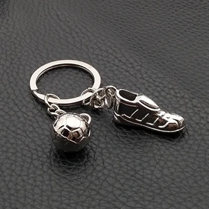 Football Shaped Key Chain with Shoes and Soccer Key Ring