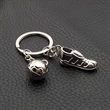 Football Shaped Key Chain with Shoes and Soccer Key Ring | https://www.bestnamebadges.com