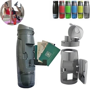 Water bottle with storage compartment, 25 oz, BPA free | https://www.bestnamebadges.com