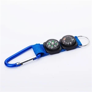 Compass and thermometer keychain