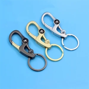 Metal Key Chain with Compass & Carabiner