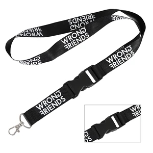 1" Silkscreen Polyester Lanyard w/ Detachable Buckle