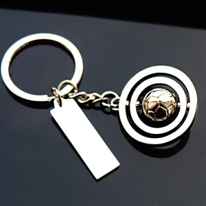 Rotating football keychain