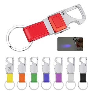 LED Leather Keychain Bottle Opener