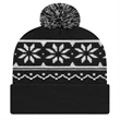 Snowflake Knit Cap With Cuff | https://www.bestnamebadges.com