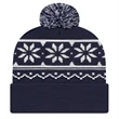 Snowflake Knit Cap With Cuff | https://www.bestnamebadges.com