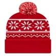 Snowflake Knit Cap With Cuff | https://www.bestnamebadges.com