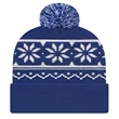 Snowflake Knit Cap With Cuff | https://www.bestnamebadges.com