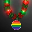 LED Christmas Lei Party Necklace with Rainbow Medallion | https://www.bestnamebadges.com