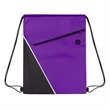 Non-woven Two Tone Drawstring Bag w/Front Pocket | https://www.bestnamebadges.com