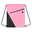 Non-woven Two Tone Drawstring Bag w/Front Pocket | https://www.bestnamebadges.com