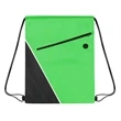 Non-woven Two Tone Drawstring Bag w/Front Pocket | https://www.bestnamebadges.com