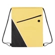 Non-woven Two Tone Drawstring Bag w/Front Pocket | https://www.bestnamebadges.com