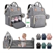 Baby Diaper Backpack with Changing Station | https://www.bestnamebadges.com