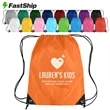 Polyester Drawstring Cinch Backpack | https://www.bestnamebadges.com