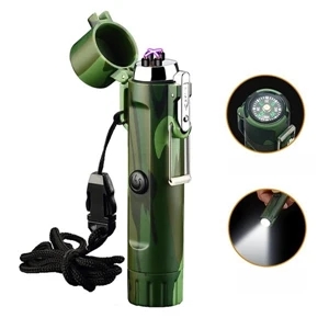 Outdoor Flashlight With Electronic Lighter | https://www.bestnamebadges.com