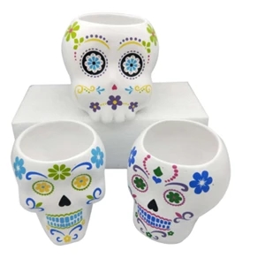 colorful halloween mexican ceramic mug
