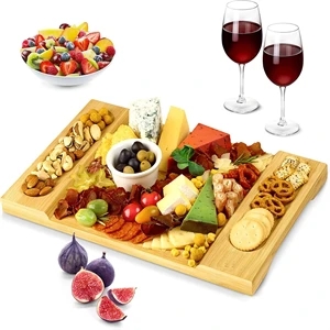 Bamboo Cheese Board Charcuterie Platter | https://www.bestnamebadges.com