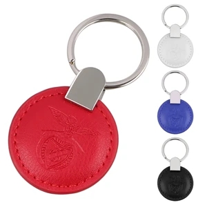 PU Leather Round Metal Key Ring