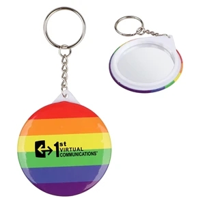 Pride Rainbow Mirror Keychain