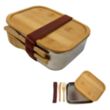 Sophisticate Stainless & Bamboo Bento Box | https://www.bestnamebadges.com