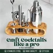 10-Piece bartender Tool with Stand Cocktail Maker Shaker set | https://www.bestnamebadges.com