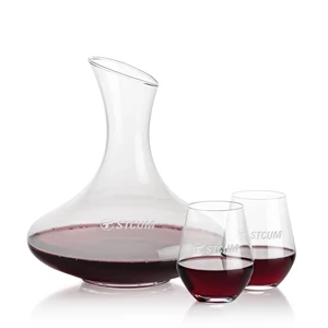 Innisfil Carafe & Reina Stemless Wine | https://www.bestnamebadges.com