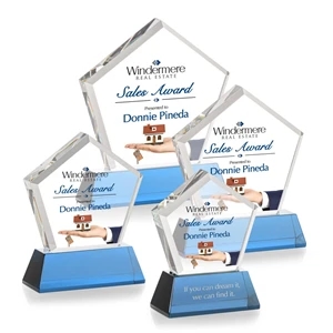 Genosee VividPrint™ Award on Base - Sky Blue | https://www.bestnamebadges.com