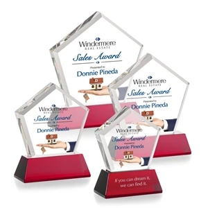 Genosee VividPrint™ Award on Base - Red | https://www.bestnamebadges.com