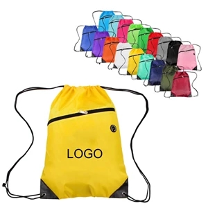 Drawstring Sports Pack With Front Zipper