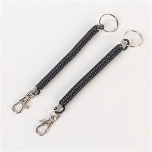 custom spring plastic roll rope lanyard key chain