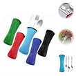 Stainless Steel Cutlery Set Neoprene Case | https://www.bestnamebadges.com