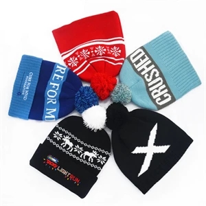 Grace Pom Beanie With Cuff