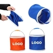 Portable Collapsible Folded Water Bucket | https://www.bestnamebadges.com