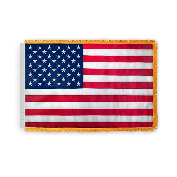 USA Embroidered Ceremonial Flags With Fringe
